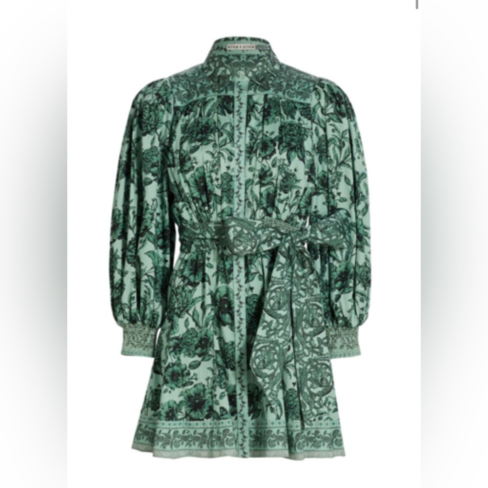 Alice + Olivia Mint Green Floral Dress